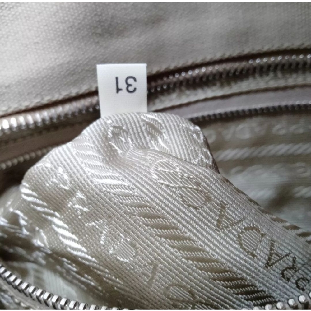 Prada Cinghiale Trimmed Y2K Cream Tan Orange Structured Vintage Canapa Tote Bag - Picture 12 of 14